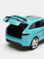 Голубой металлическая инерционная машинка JAGUAR F-PACE TROPHY, зеленый, масштаб 1:24, 20 см