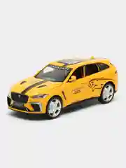 Желтый металлическая инерционная машинка JAGUAR F-PACE TROPHY, зеленый, масштаб 1:24, 20 см
