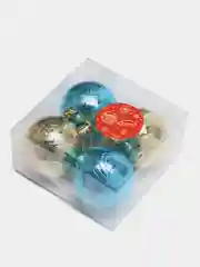 Голубой ёлочные новогодние шары, 6 см