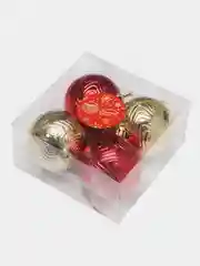 Красный ёлочные новогодние шары, 6 см