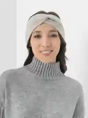 Серебряный повязка на голову / Теплая повязка на голову / Чалма / Повязка вязаная