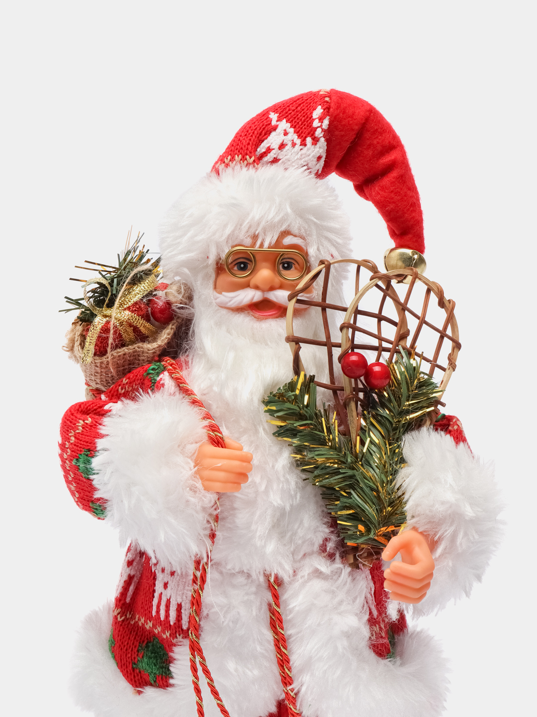 Новогодние игрушки на елку Дед Мороз на шаре 15,5*8 см