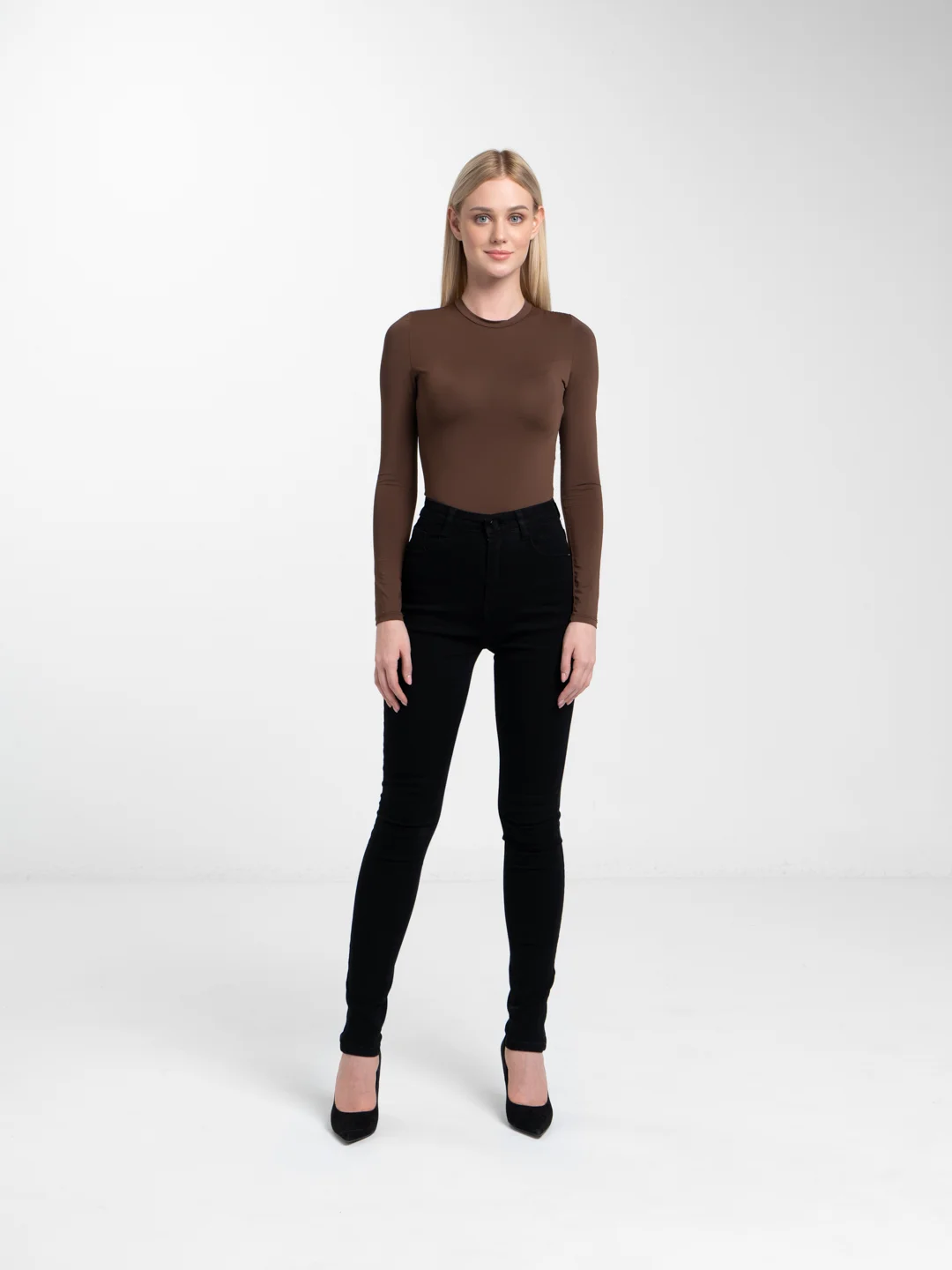 Джинсы женские скинни skinny, с высокой посадкой, чёрные
