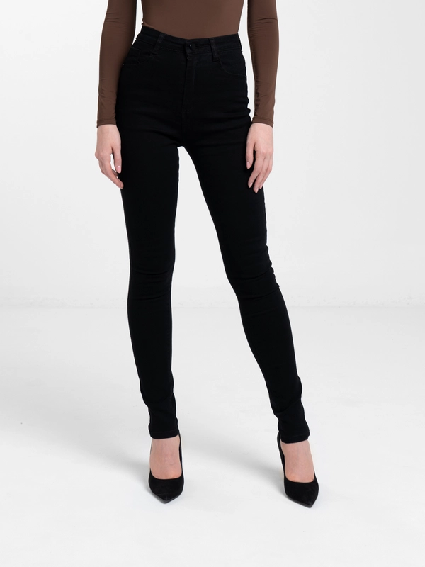 Джинсы женские скинни skinny, с высокой посадкой, чёрные