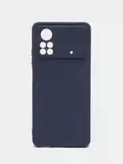 Синий чехол для Xiaomi Poco X4 Pro 5G силиконовый, матовый