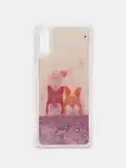 Бежевый чехол Xiaomi Redmi 9A, Сяоми Редми 9А силиконовый переливающийся жидкий с блестками