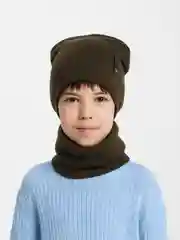 Зелёный хаки комплект: шапка и снуд