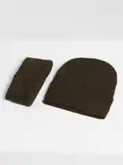 Зелёный хаки комплект: шапка и снуд