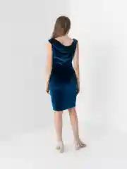 Лазурный платье женское, бархатное