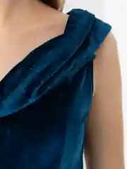 Лазурный платье женское, бархатное