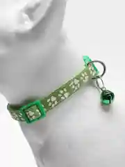 Лайм ошейник для кошек и собак мелких пород с лапками и колокольчиком