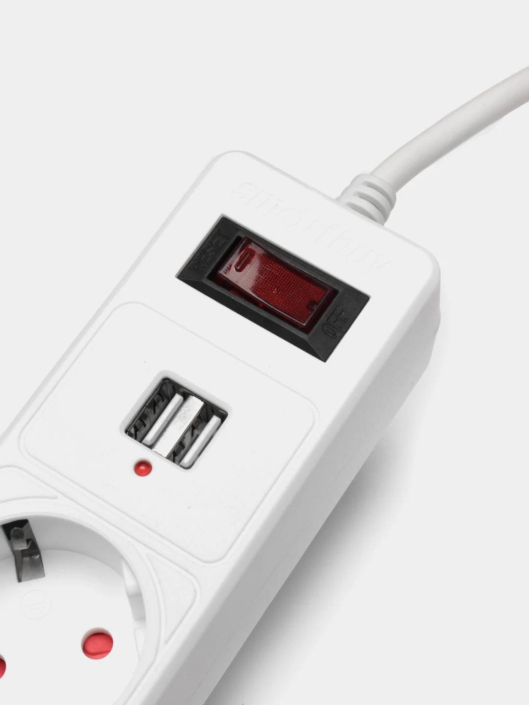 Белый сетевой фильтр, удлинитель, 2 Usb выхода 5 розеток Smartbuy