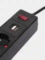 Черный сетевой фильтр, удлинитель, 2 Usb выхода 5 розеток Smartbuy