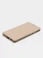 Золотой чехол-книжка для Samsung S11, Самсунг С11 золотой и черный цвет с карманом для карт