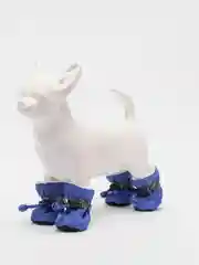 Синий меховые ботинки для собак, утепленные