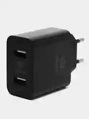 Черный сетевое зарядное устройство Digma, 2 USB 2.1A+1A