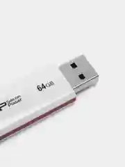 Белый флешка USB Silicon Power LuxMini 320, 16 Гб / 32 Гб / 64 Гб, подарок на 8 марта