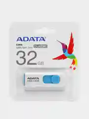 Белый флешка A-Data C008, USB, выдвижная,  16 / 32 / 64 Гб, флеш-накопитель