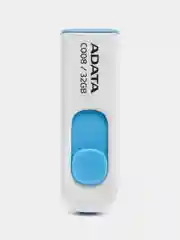 Белый флешка A-Data C008, USB, выдвижная,  16 / 32 / 64 Гб, флеш-накопитель