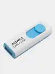Белый флешка A-Data C008, USB, выдвижная,  16 / 32 / 64 Гб, флеш-накопитель