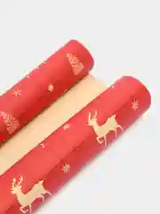 Алый бумага упаковочная крафтовая "Новый год", 50*70 см