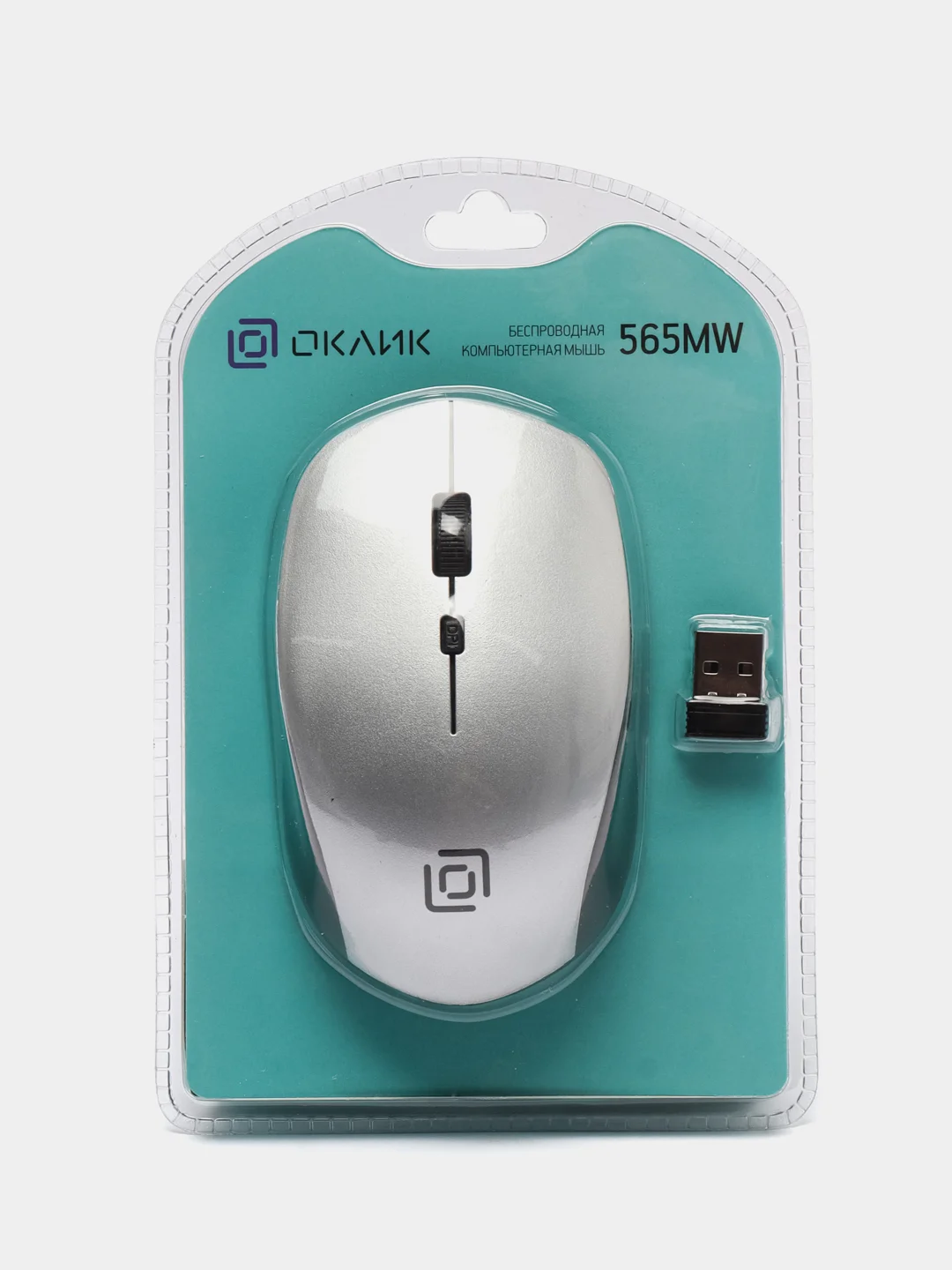 Белый мышь беспроводная Oklick 565MW Glossy, USB