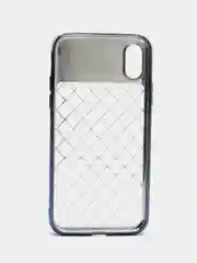 Синий силиконовый чехол на Apple iPhone X / Xs прозрачный с узорами