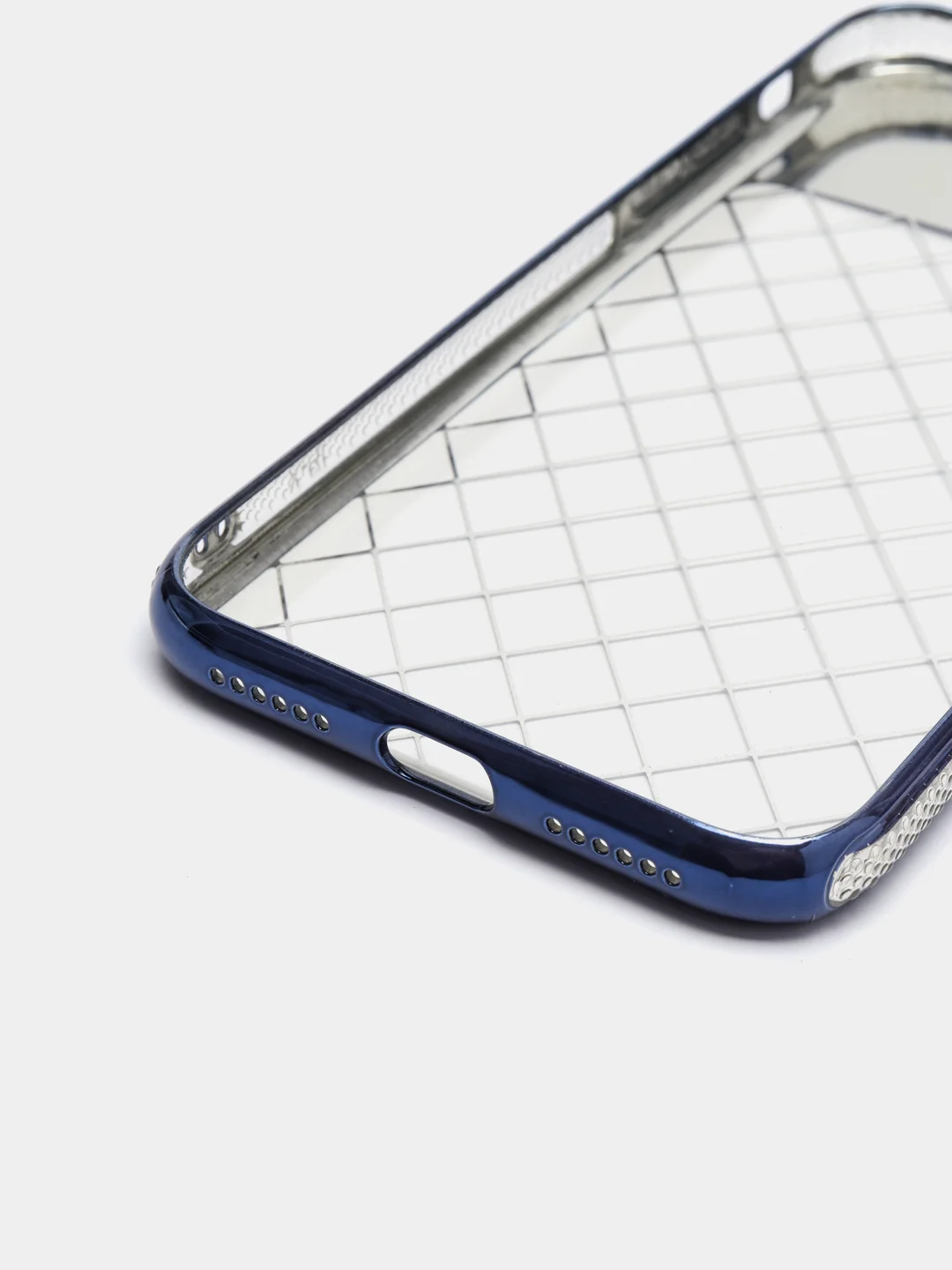 Синий силиконовый чехол на Apple iPhone X / Xs прозрачный с узорами