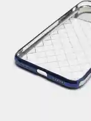 Синий силиконовый чехол на Apple iPhone X / Xs прозрачный с узорами