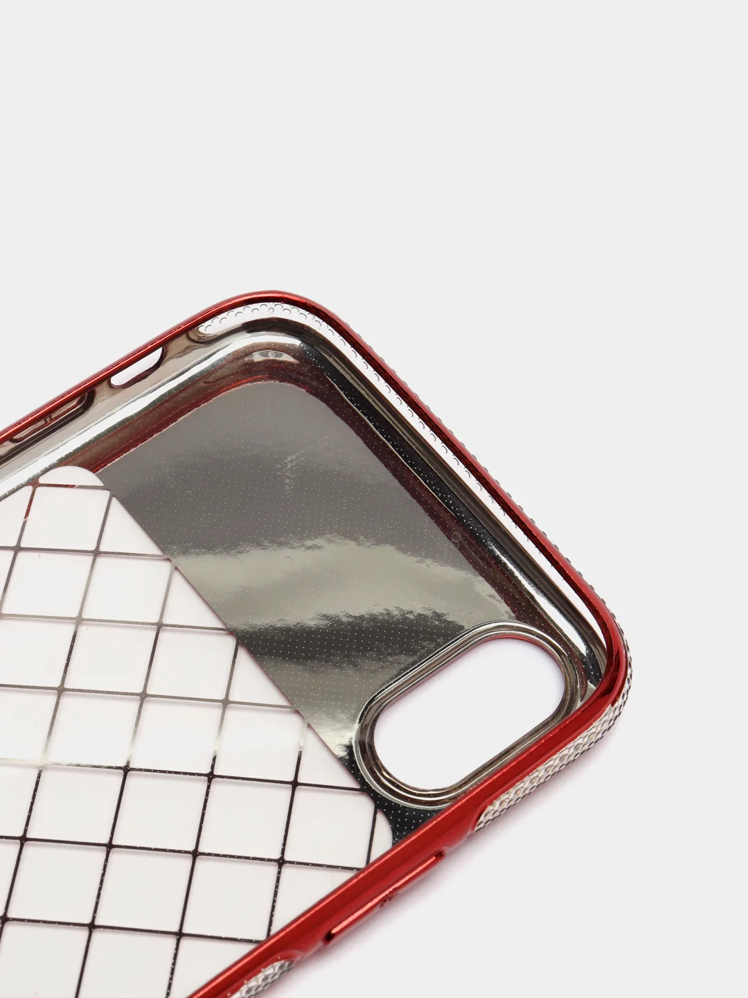 Красный силиконовый чехол на Apple iPhone X / Xs прозрачный с узорами