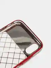 Красный силиконовый чехол на Apple iPhone X / Xs прозрачный с узорами
