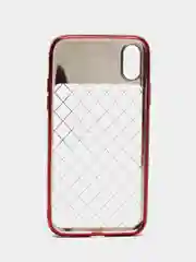 Красный силиконовый чехол на Apple iPhone X / Xs прозрачный с узорами
