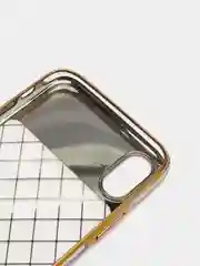 Золотой силиконовый чехол на Apple iPhone X / Xs прозрачный с узорами