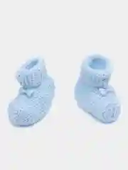 Голубой пинетки вязаные для малышей, носки для новорожденных, пинетки теплые детские