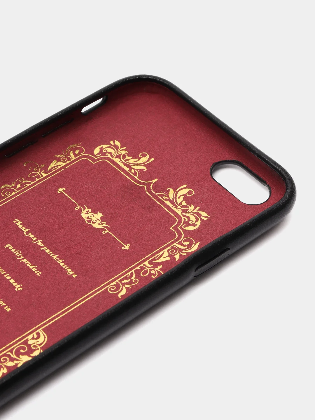 Черный кожаный чехол для iPhone 6 / 6s / 7 Plus / 8 Plus