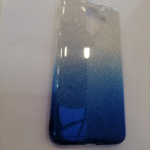 Силиконовый усиленный с блестками чехол Samsung J8 2018