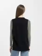 Черный трикотажный жилет, женский