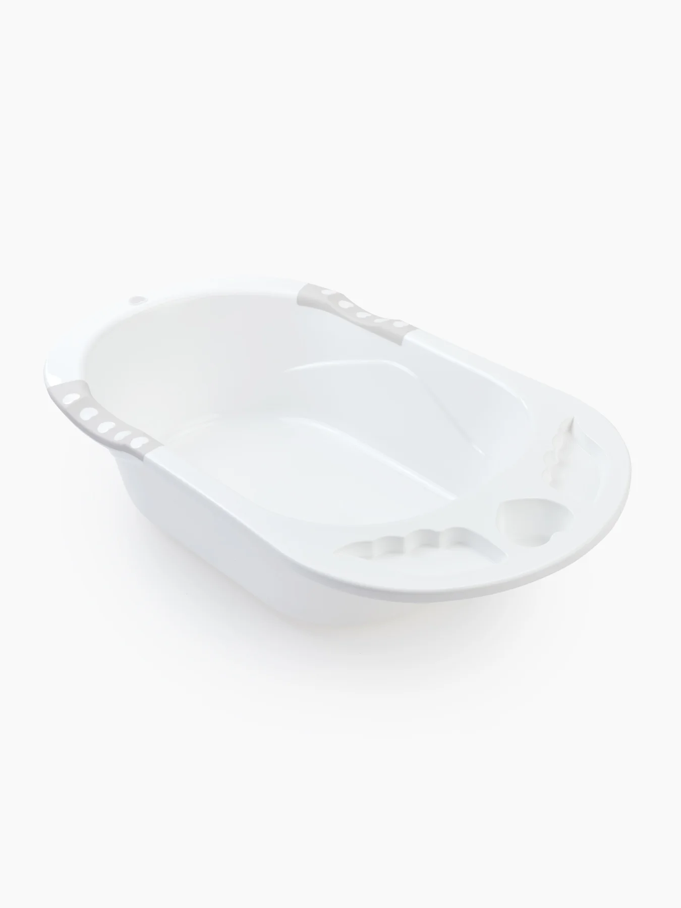 Белый детская ванна с анатомической горкой "BATH COMFORT", Happy Baby