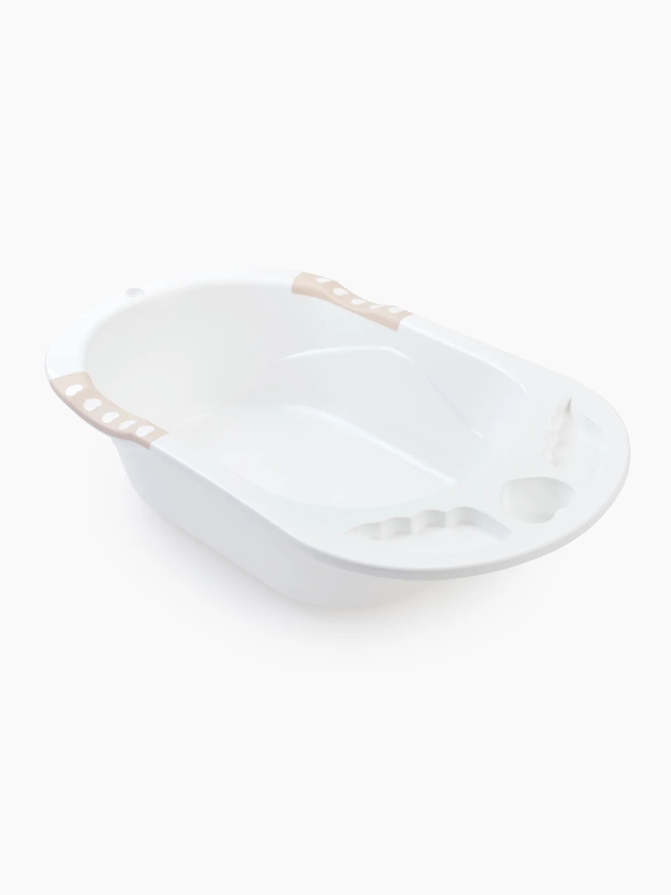 Бежевый детская ванна с анатомической горкой "BATH COMFORT", Happy Baby