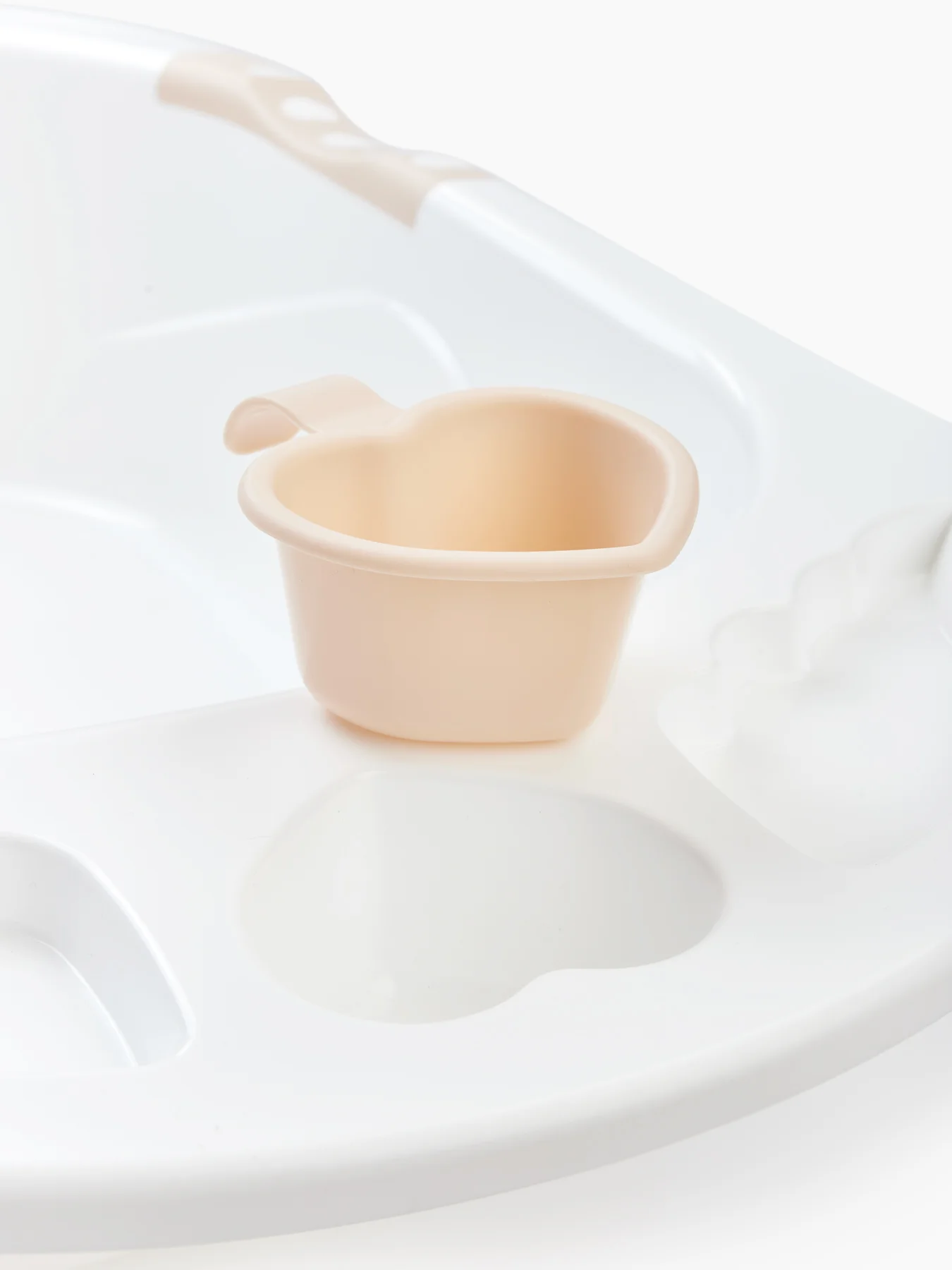 Бежевый детская ванна с анатомической горкой "BATH COMFORT", Happy Baby