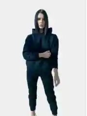 Черный спортивный костюм на флисе, женский