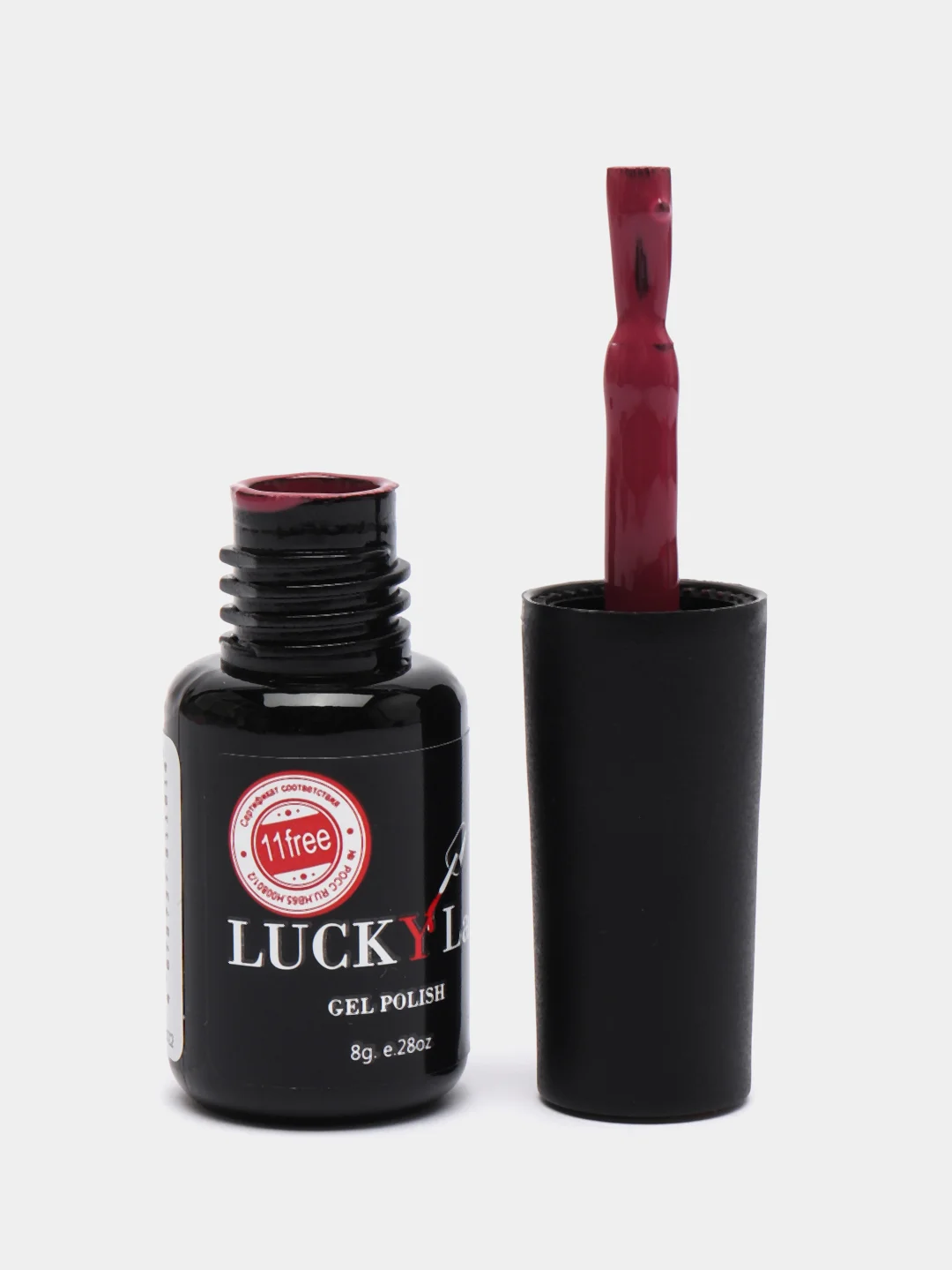 Марсала гель лак для ногтей Luckylak Coler 16 8g, бордовый для маникюра и педикюра