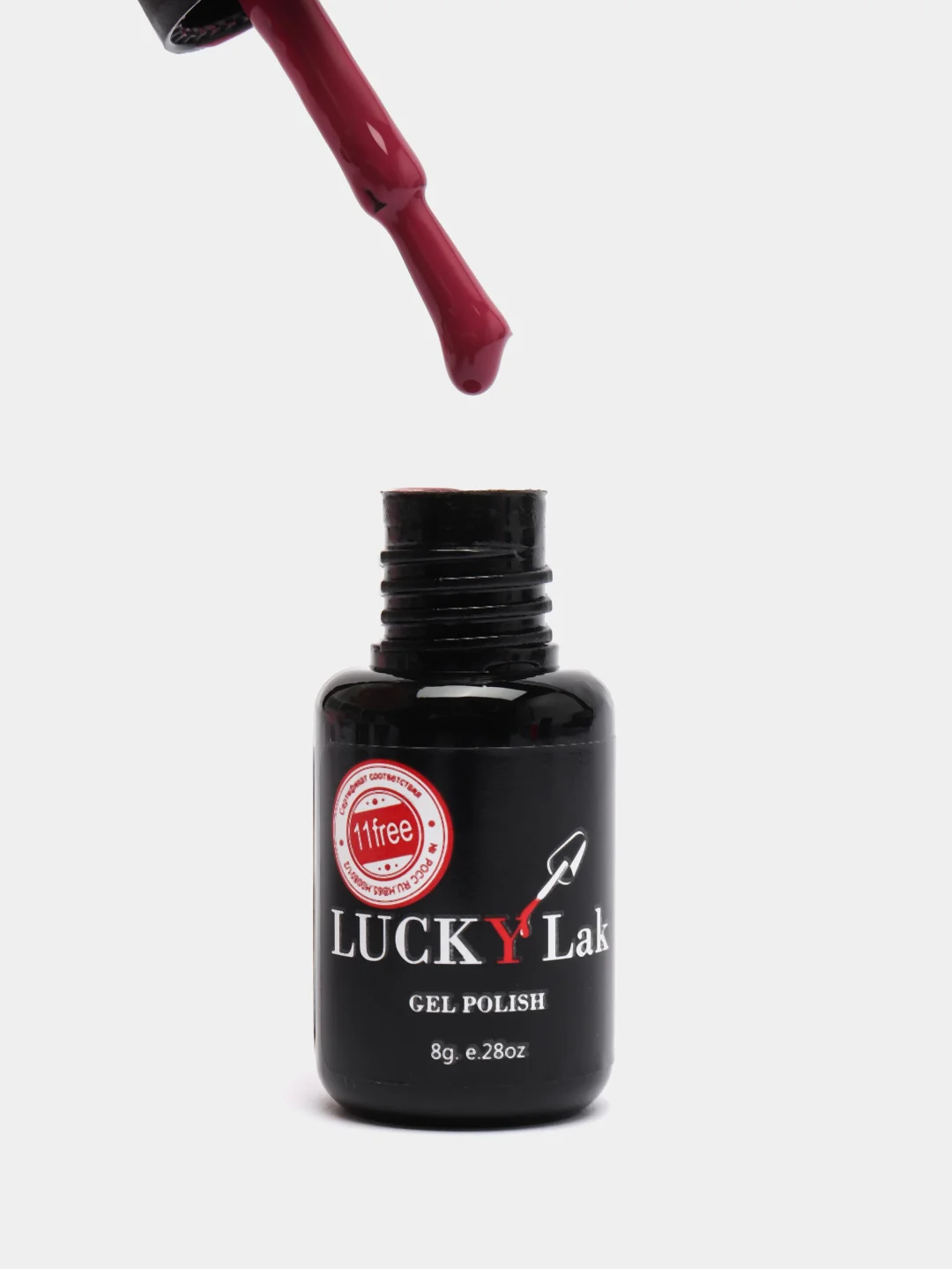 Марсала гель лак для ногтей Luckylak Coler 16 8g, бордовый для маникюра и педикюра