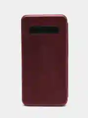 Бордовый чехол книжка на Samsung Galaxy S10 5G, из экокожи