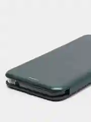 Зеленый чехол книжка на Nokia 2.3, 3.2, 4.2, из эко кожи, с карманом для карт