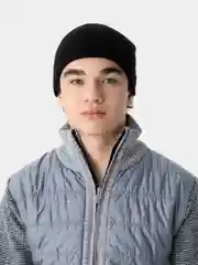 Черный теплая флисовая ветрозащитная спортивная шапка