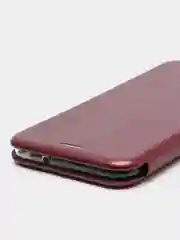 Бордовый чехол книжка на Samsung Galaxy M20, из эко кожи, с карманом
