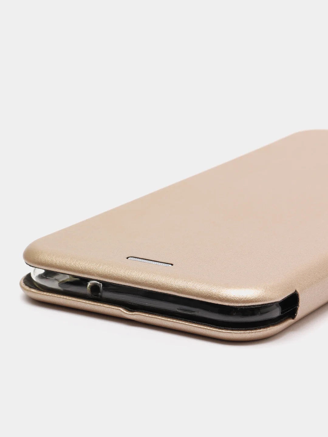Золотой чехол книжка на Samsung Galaxy M20, из эко кожи, с карманом