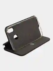 Черный чехол книжка на Samsung Galaxy M20, из эко кожи, с карманом