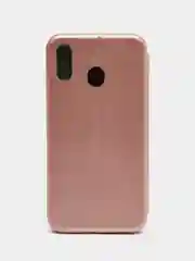 Розовый чехол книжка на Samsung Galaxy M20, из эко кожи, с карманом